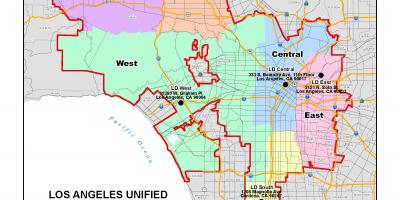 Lausd district kaart Los Angeles county school district kaart
