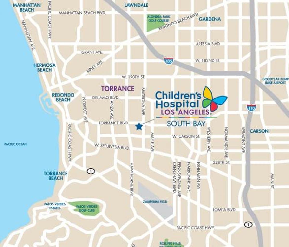 kaart van children ' s hospital in Los Angeles