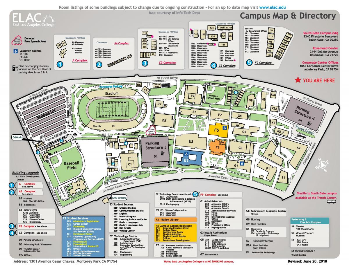 east Los Angeles college campus kaart
