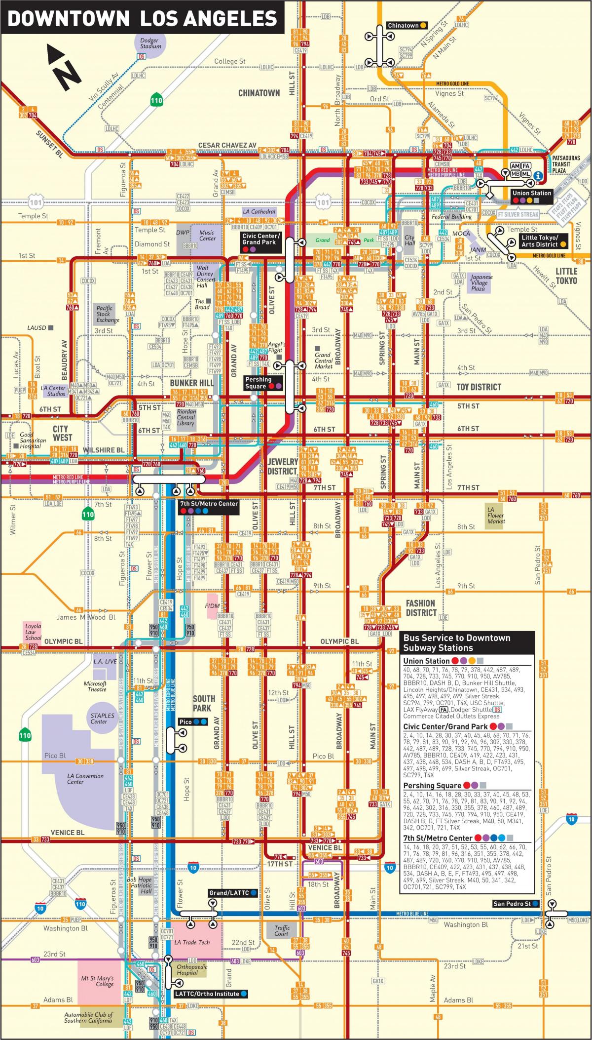 Los Angeles metro kaart