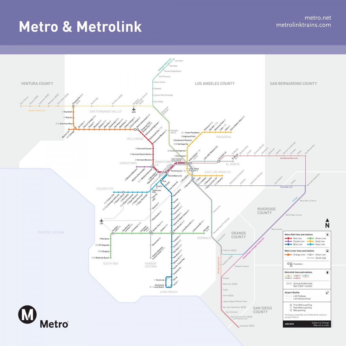 metrolink kaart Los Angeles