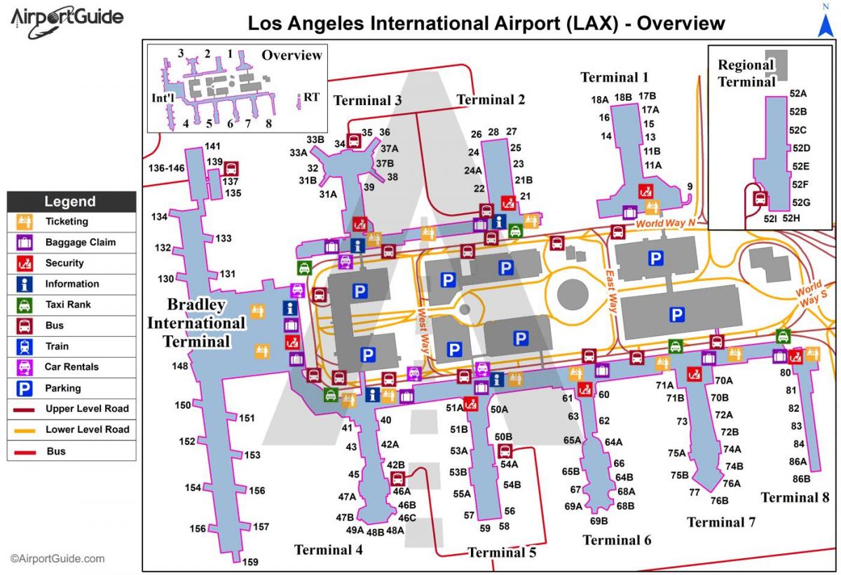 De luchthaven van Los Angeles kaart bekijken