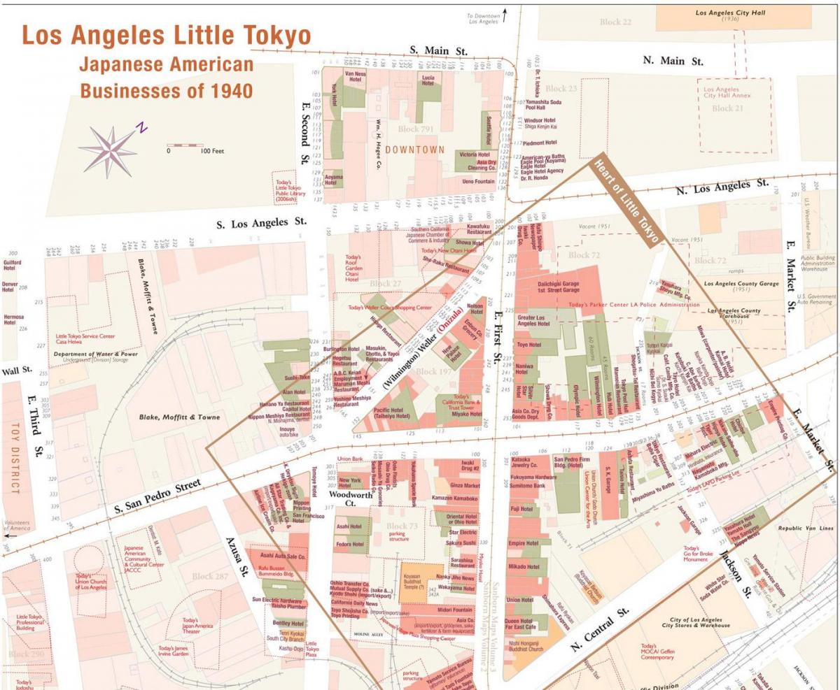 kaart van little tokyo, Los Angeles