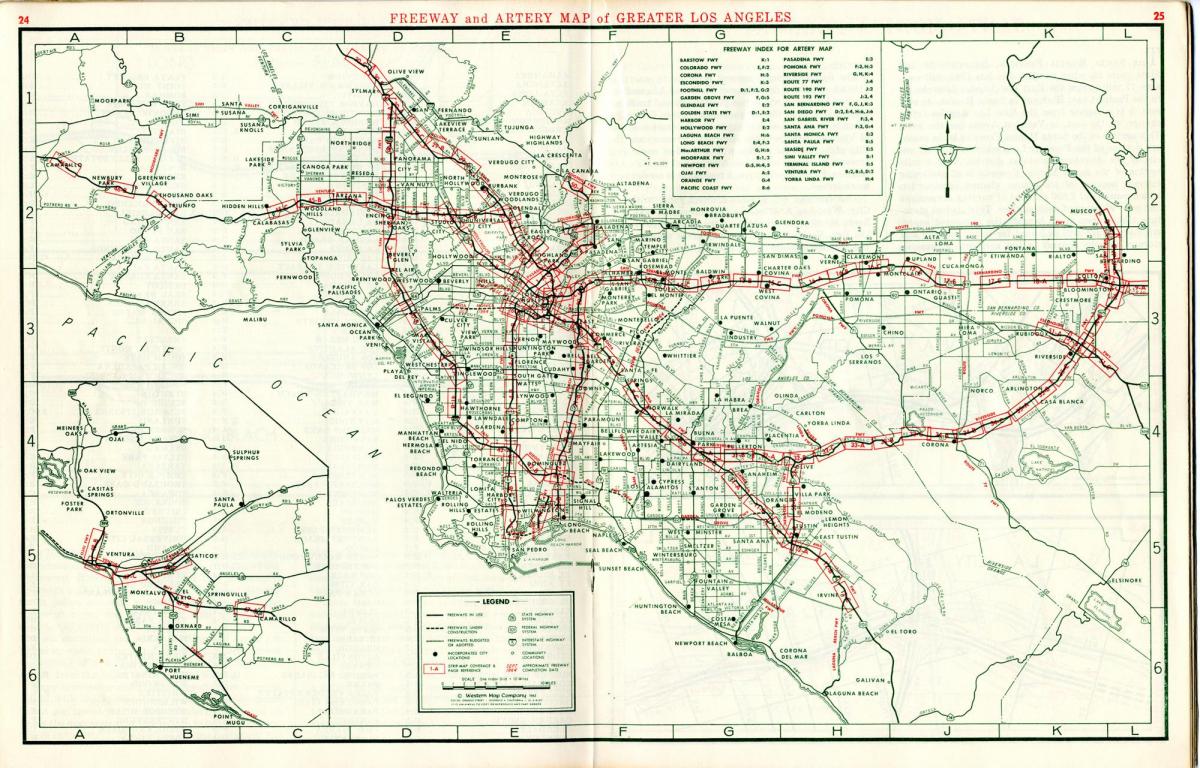 kaart van Los Angeles kaart 1940