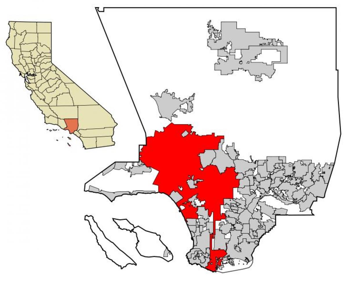 kaart van Los Angeles vector