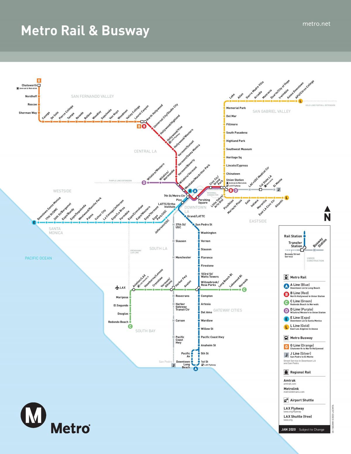metro kaart Los Angeles