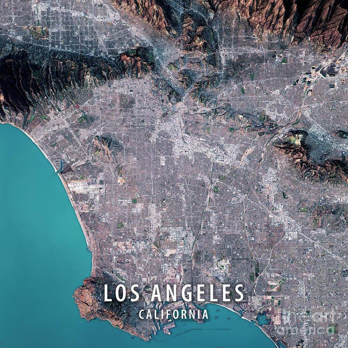 kaart van Los Angeles satelliet 