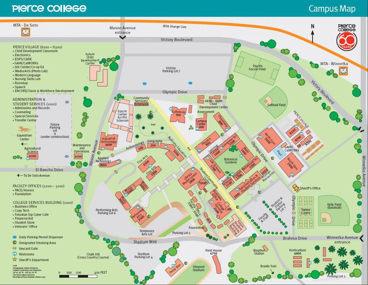 kaart van pierce college 