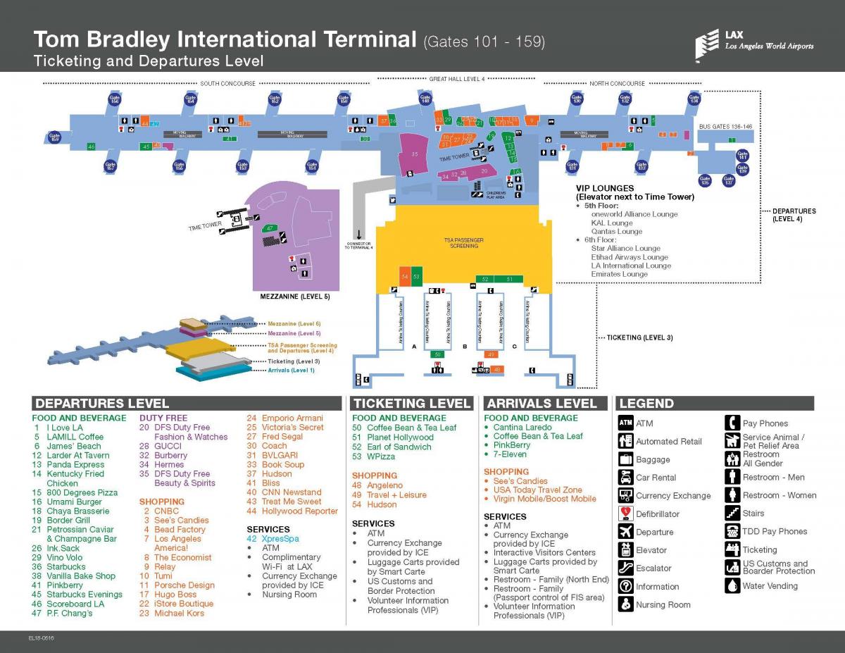 tom bradley international terminal kaart