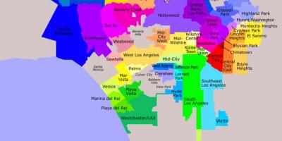 Los Angeles wijken kaart