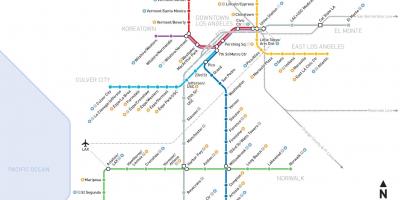 Kaart van LA metro fiets