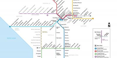 Kaart van LA metro-uitbreiding 