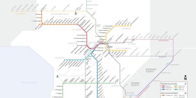 Metrolink kaart Los Angeles