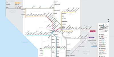 LA metro light rail kaart