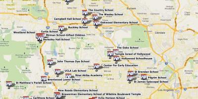 Kaart van Los Angeles middelbare scholen
