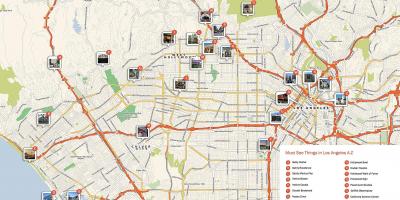 Kaart van Los Angeles bezienswaardigheden