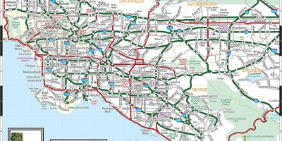 Kaart van Los Angeles weg