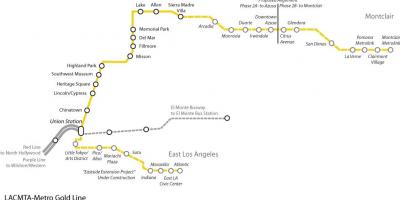 LA metro gold line kaart